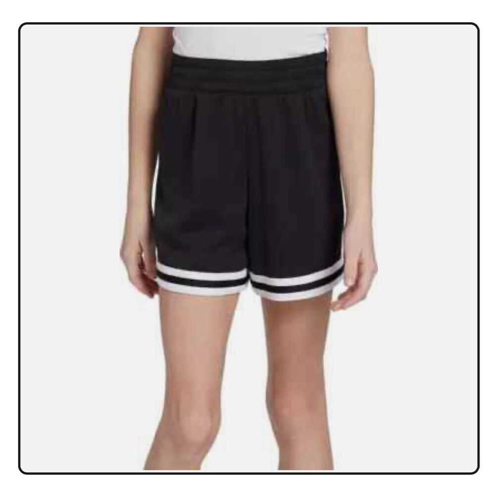 DSG MESH MID-RISE SHORTS GIRLS BLACK/WHITE size S 8-9 NWT